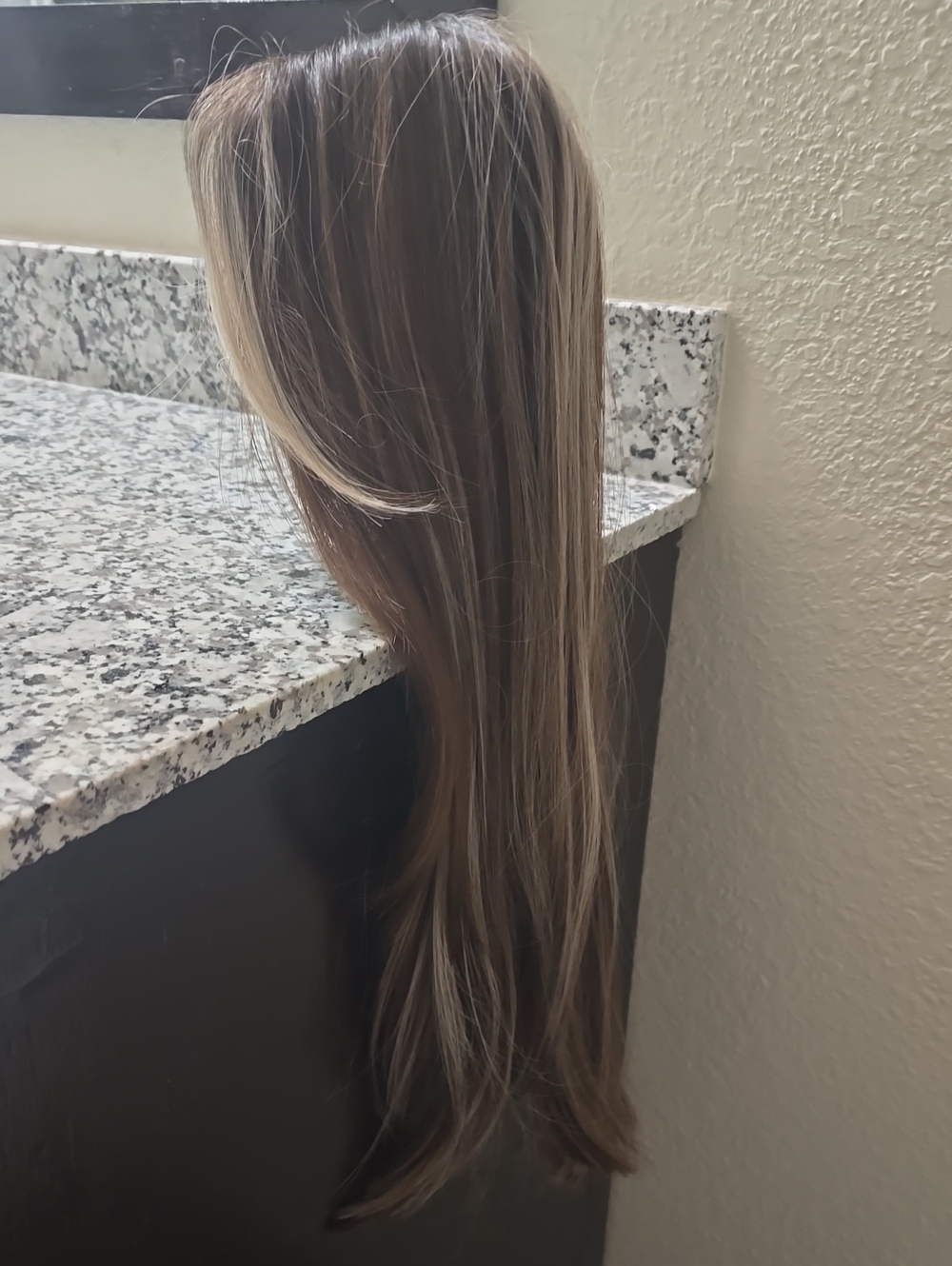 Topper Long Straight Clip-In Hairpiece - Brown with Blonde Highlights Synthetic